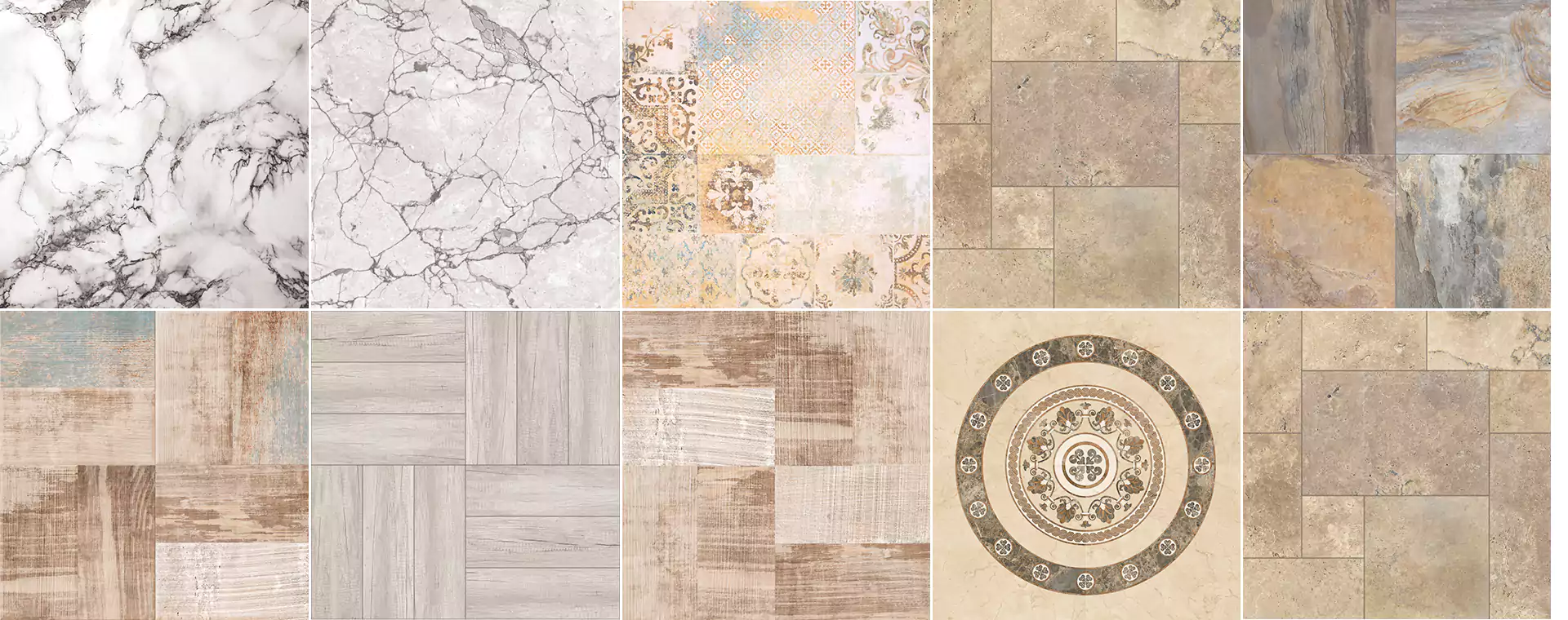 Tuff Floors colour paterned PUR coated vinyl floor tiles