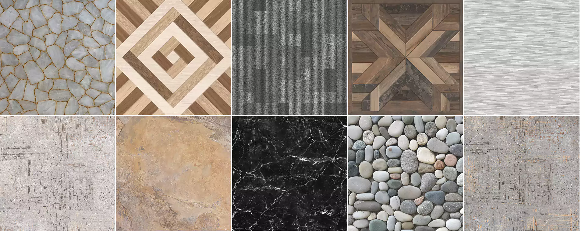 Tuff Floors colour paterned PUR coated vinyl floor tiles