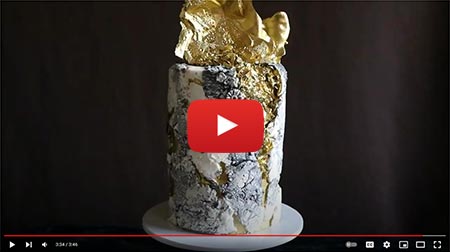 Gold rock geode cake