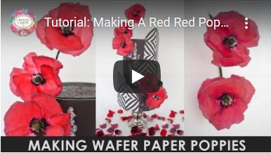 Making a red poppy out of wafer paper